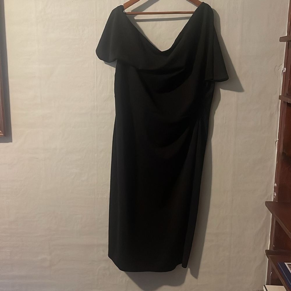 ASOS Curve Black Dress with Off-Shoulder Fold, Size 20, NWT